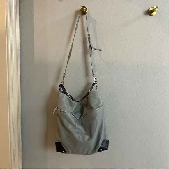 & OTHER STORIES | Grain Leather Hobo black gray leather bag - Picture 3 of 12